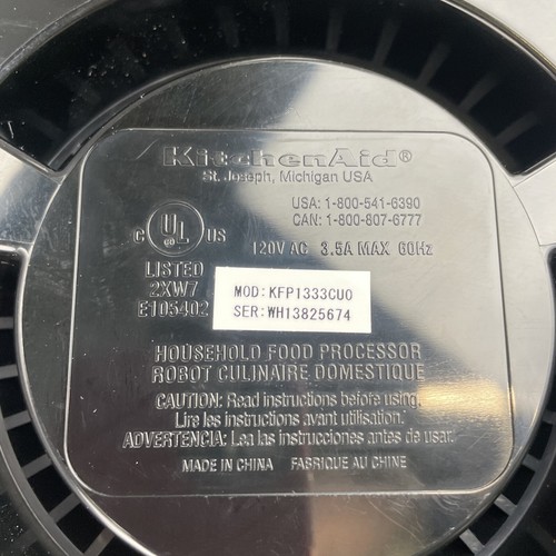 KitchenAid Food Processor Silver KFP1333CUO Base Only TESTED WORKS Single Owner - Picture 5 of 5