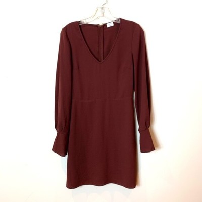 red long sleeve sheath dress