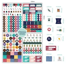 278 pcs/4 sheets Budget Planner Create Sticker Book - Productivity, free Ship
