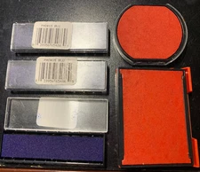 5 Trodat Replacement Ink Pad Lot Red & Blue Ink Stamp Loy 6/46040 & 6/4927 COLOP