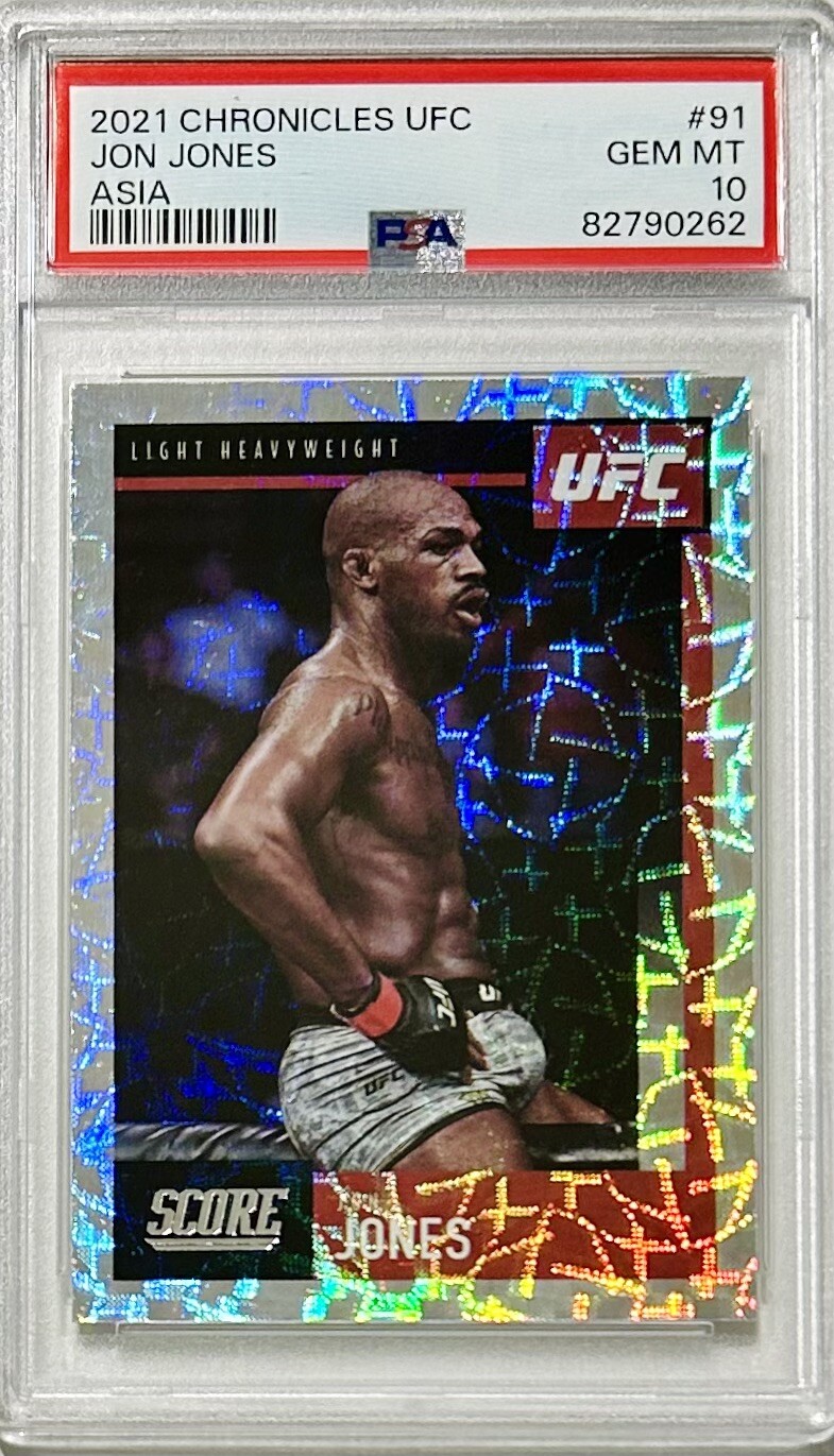 2021 PANINI CHRONICLES SCORE UFC #91 JON JONES ASIA PSA 10 GEM MINT view 3