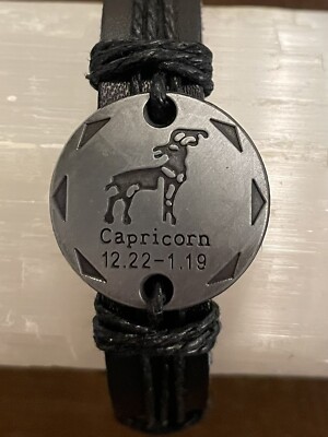 Capricorn Zodiac Leather Bracelet
