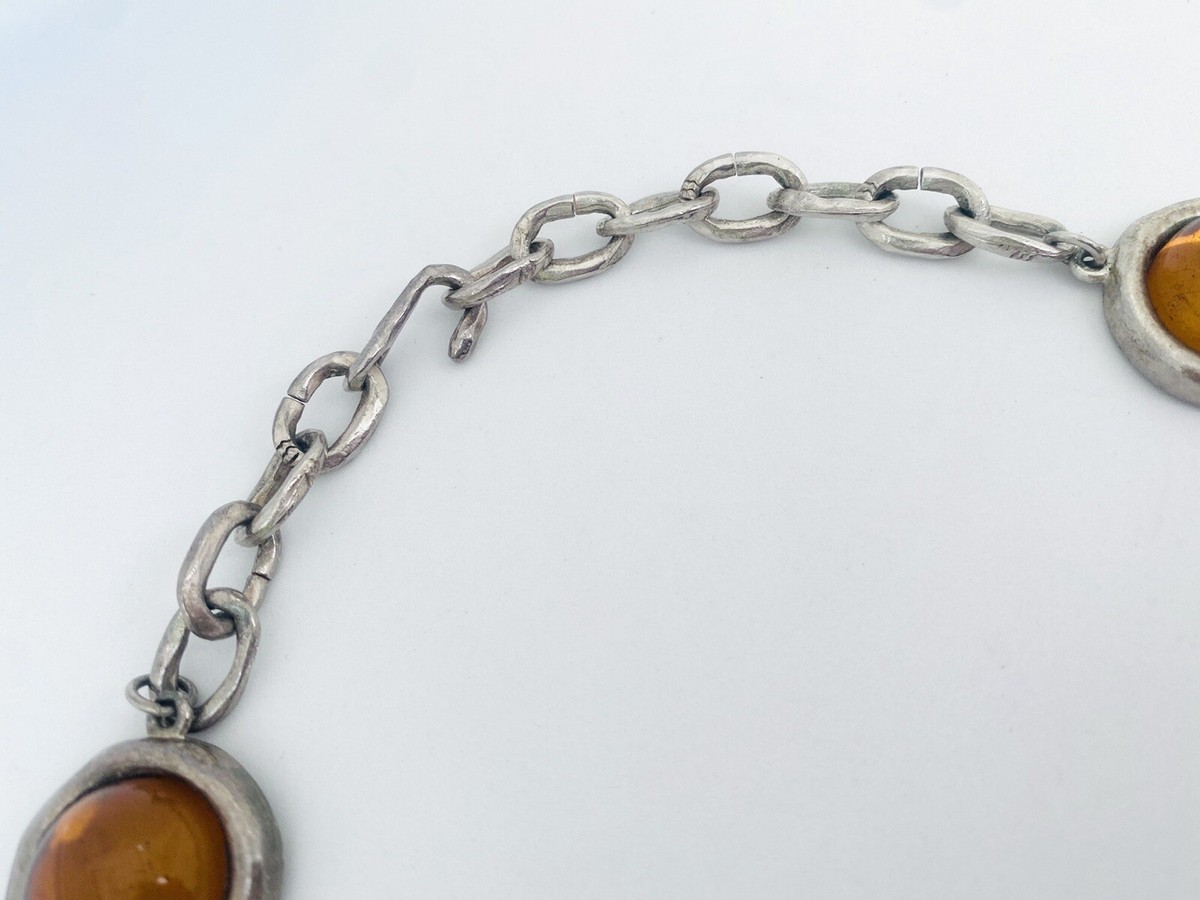 Collier Cabochon Biche De Bere - Bijou Vintage, Pierre Transparente