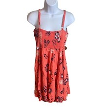 Gap spaghetti strap orange black white floral sundress size S