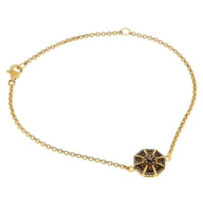 Colleen Lopez Goldtone Sterlingsilber Champagner Diamant Armband