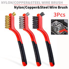 3Pcs 130mm Metal Polishing Brush Nylon Brass Stainless Steel Wire Rust Remover