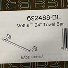 Brizo 692488-BL Vettis 24" Towel Bar, Matte Black