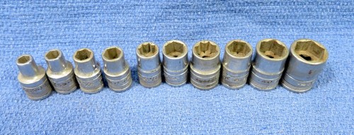 SK Tools 10 pc Socket Set 1/4" drive 3/16" to 1/2" USA - Picture 2 of 9