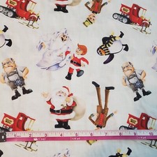 SANTA Claus is Coming Town Toss Fabric FQ HY BTY By the Yard Christmas