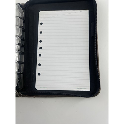 Franklin Covey Genuine Top Grain Leather 7-Ring Zip Around Binder Planner Brown - Picture 8 of 10