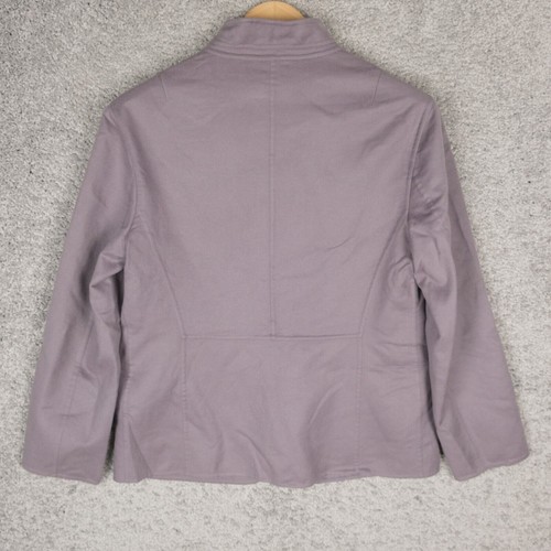 JIL SANDER WOMEN'S BLAZER size L 42 BUTTON'S JACKET 100% CASHMERE GRAY VIOLET - Picture 3 of 7