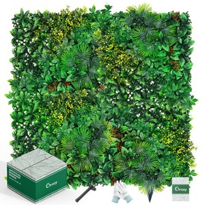 Grass Wall, Artificial Tropical Boxwood Panels 20"x20"(16pcs), Privacy Hedge ...