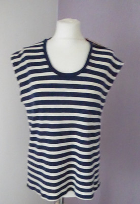 Herrlicher Manolja Ringel-Shirt*blau cremeweiß gestreift*Baumwolle*Gr XL (eher L