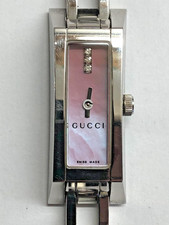 Gucci 110 3 Point Diamond Ladies St/Steel Swiss Watch, New Batt. & Working Order