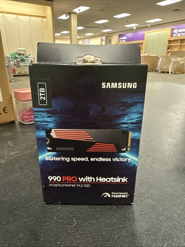 Samsung SSD 990 PRO mit Kühlkörper 2TB, PCIe 4.0, Sew. Lesegeschwindigkeiten bis