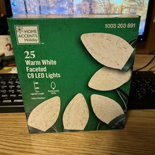 Home Accents 25 Warm White C9 LED Lights Faceted New