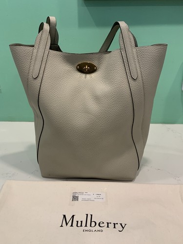 Mulberry North South Bayswater Tote In Chalk Leather