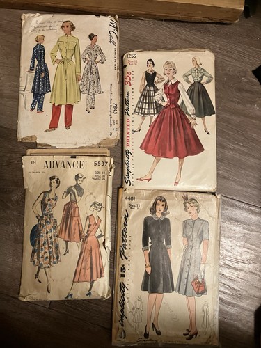 40er und 50er Jahre Schnittmuster Konvolut Büste 30-31 Damen Vintage