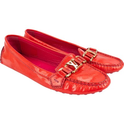 Louis Vuitton Red Vernis Leather Oxford Loafers (37,5)
