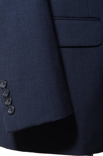 40R Pronto Uomo Platinum Dark-Blue Wool 2-Piece Suit 33x30.5 Trousers Jacket M - Picture 6 of 14