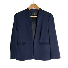 J. Crew 365 Open Blazer Navy Lined Academia Old Money Classic Preppy 8 Petite