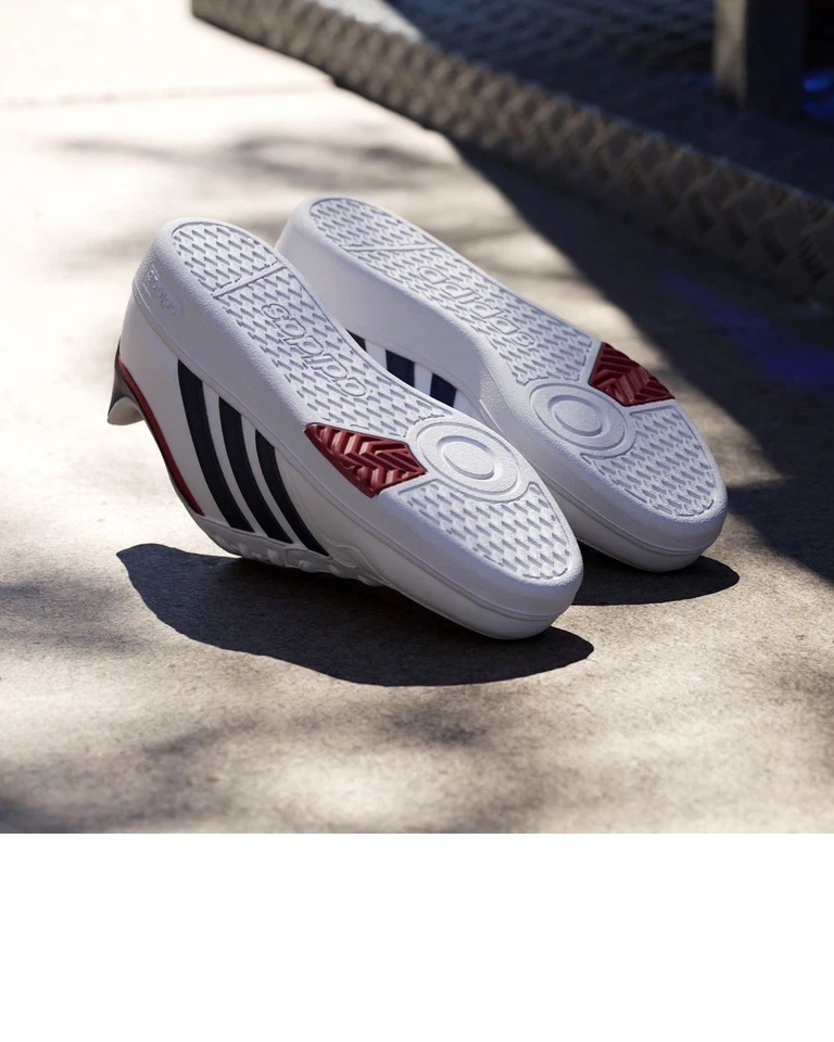  Scarpe Sneakers UOMO Adidas HOOPS 4.0 Low Bianco blue Rosso sportswear UOMO  - Immagine 3 di 4