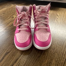 Jordan Air Jordan 1 Mid Kids Pink/White 5.5Y Leather Mid Top FD8780-116