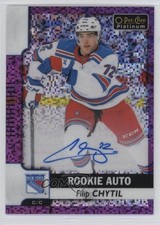 2017 O-Pee-Chee Platinum Rookie Autos Violet Pixels Filip Chytil #R-FC Auto f0l