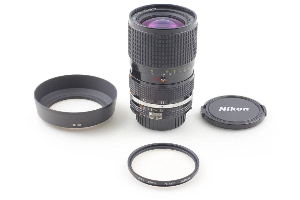 w/ Hood HN-22 [MINT] Nikon Ai-s Ais Zoom 35-70mm f/3.5 Macro Lens From JAPAN - Image 2 of 4