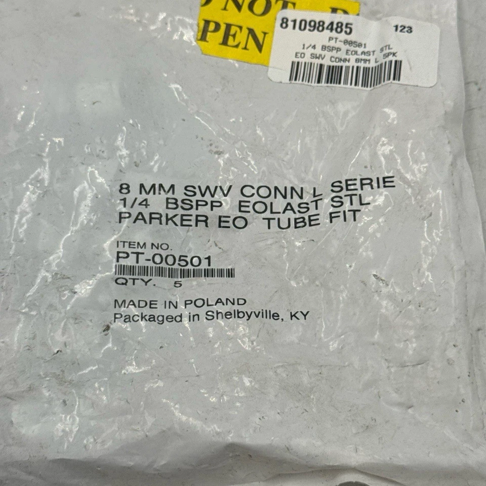 Parker Flareless Bite-Type Tube Swivel Connector: 1/4" BSPP, 8 mm Tube OD - Image 2 of 4