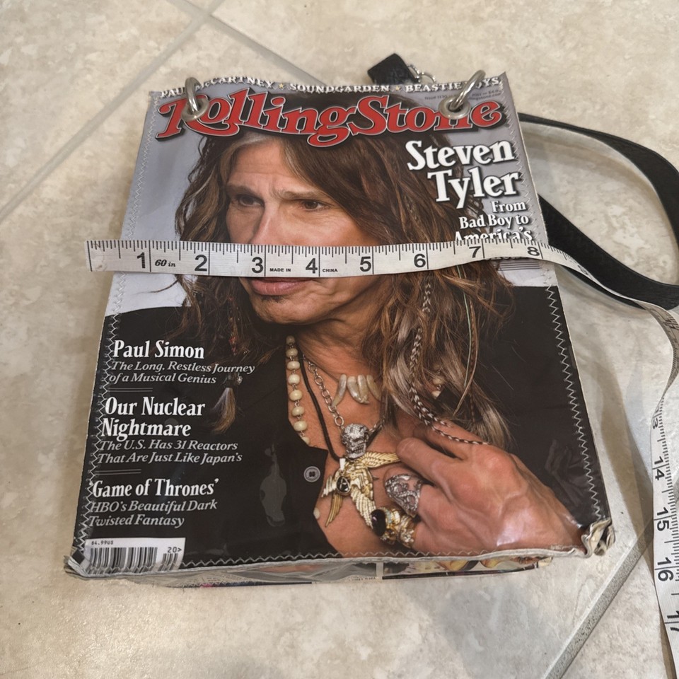 NOTE BAGZ Steven Tyler AEROSMITH Laminated Magazine Purse Tote Bag ...