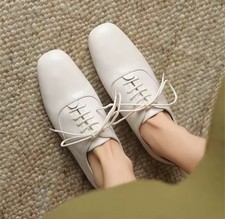 White Leather BALLET LACE-UP SHOE, Size 9,5