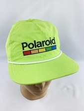 Polaroid Vintage Snapback Hat One Size Neon Lime Green Rainbow Rope Cap
