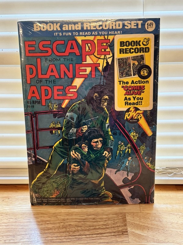 Sealed ESCAPE FROM THE PLANET OF THE APES BOOK & RECORD SET 1974 Power Records
