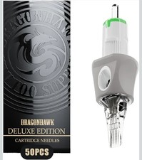 Dragonhawk Glide Extra Smooth Tattoo Needles Cartridges, 50 Count Mixed Sizes