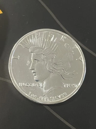 1 oz .999 Fine Silver Round - Apmex Peace Dollar Design Beautiful