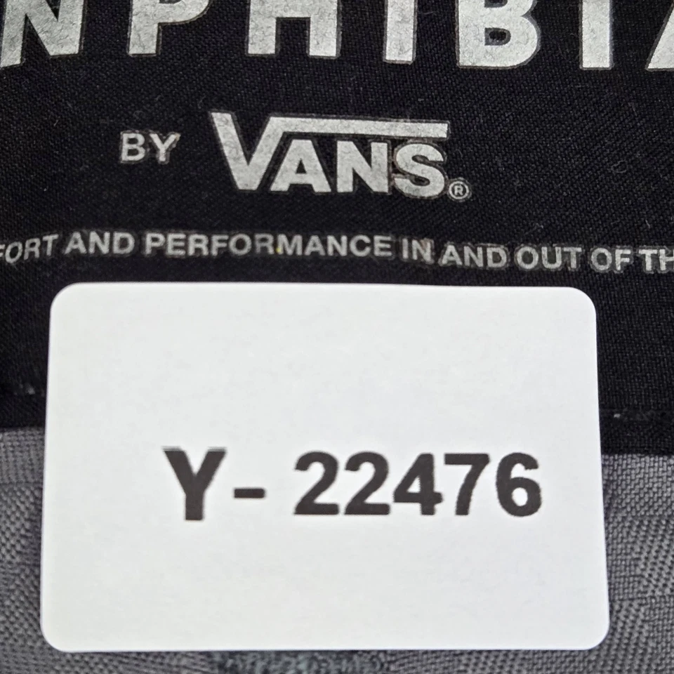 Pantalones Cortos Vans Hombres 30 Gris Cuadros Logo VANPHIBIAN Carga Patín Híbrido Foto 2 de 4