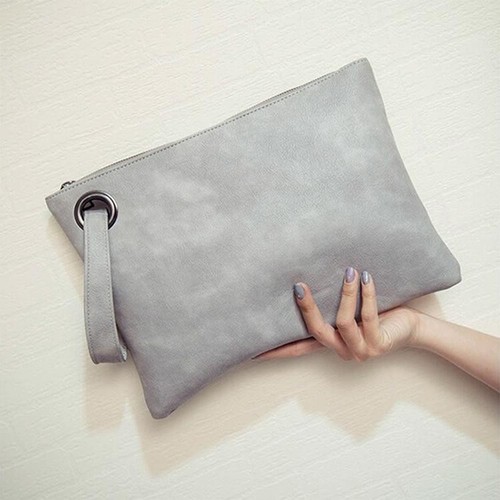 Stylish Retro Envelope Clutch Bag Large Capacity Light Gray Parallel Deals - Picture 7 of 12
