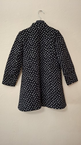 Black Polka Dot Stars Christian Dior Back To School Wool Coat Girls Size 8 - Picture 6 of 13