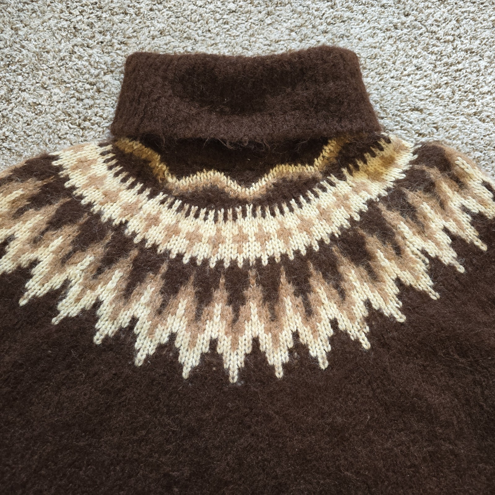 Polo Ralph Lauren Nordic Turtleneck Sweater Alpaca Wool Jillian Brown Size Small image 2