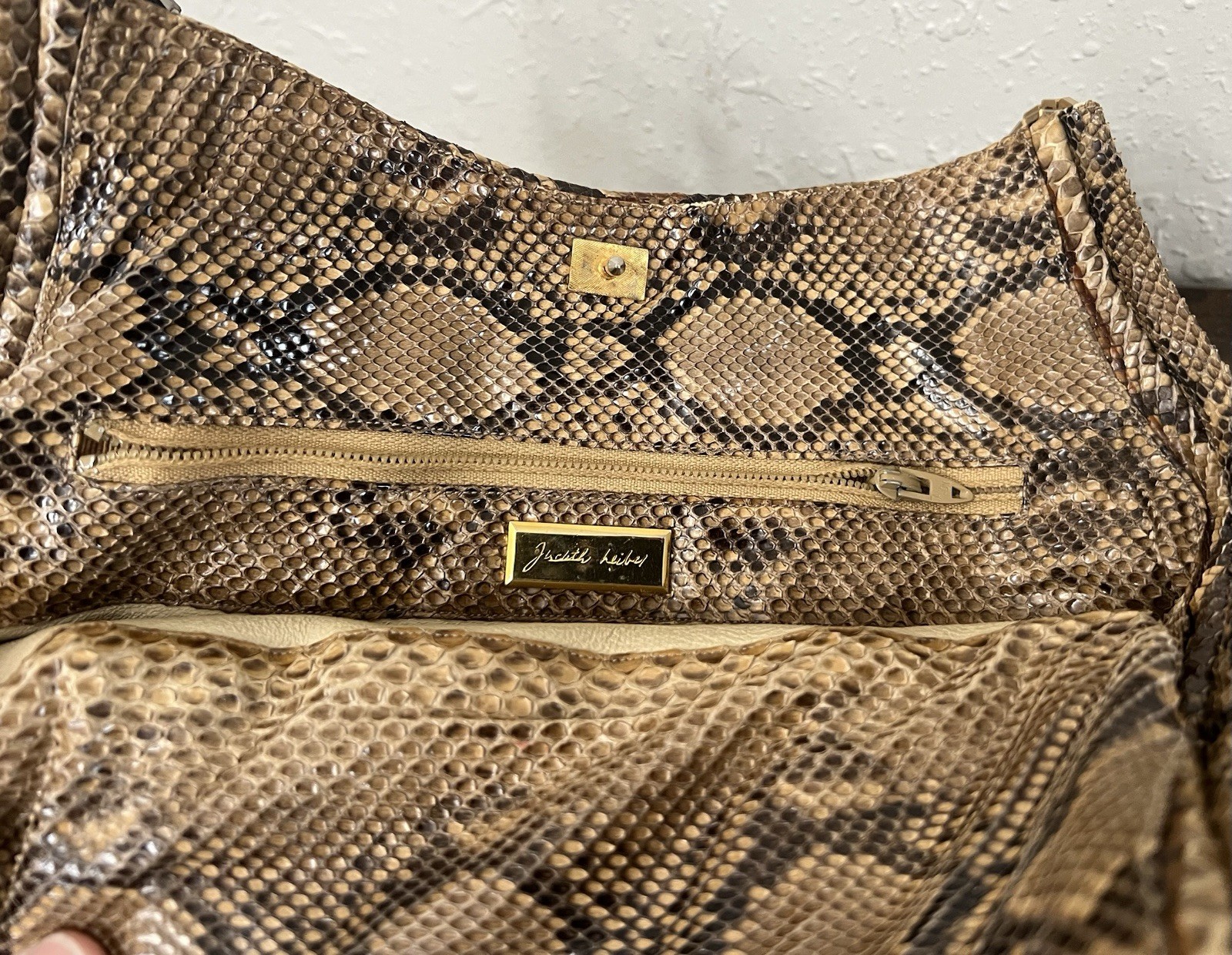 Vintage Judith Leiber Python Snake Skin Shoulder … - image 11