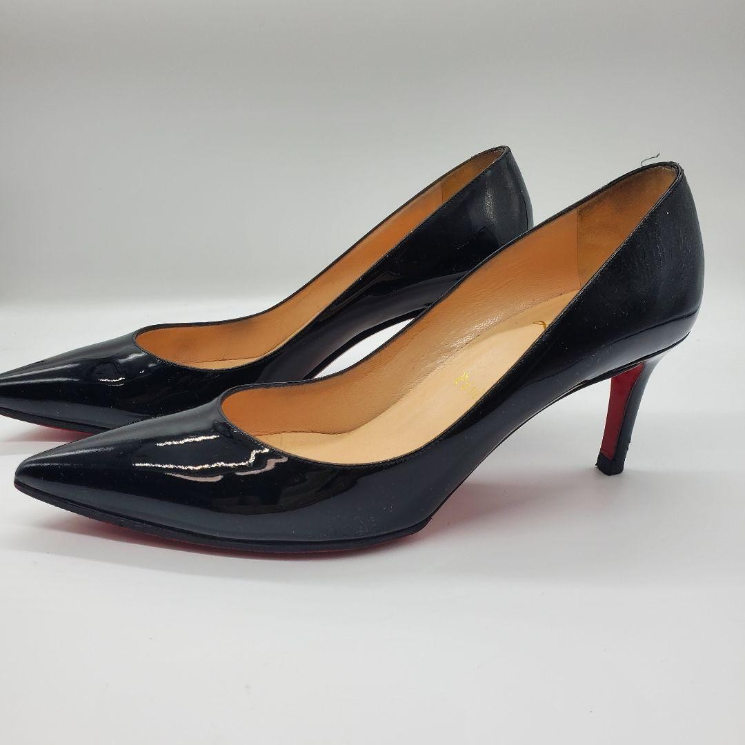 Christian Louboutin Black Patent Pointed Toe Pumps EU
