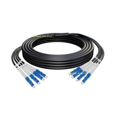 4 Strand Flexible Armored Cable Fiber Patch Cord LC LC Simplex Singlemode Jumper