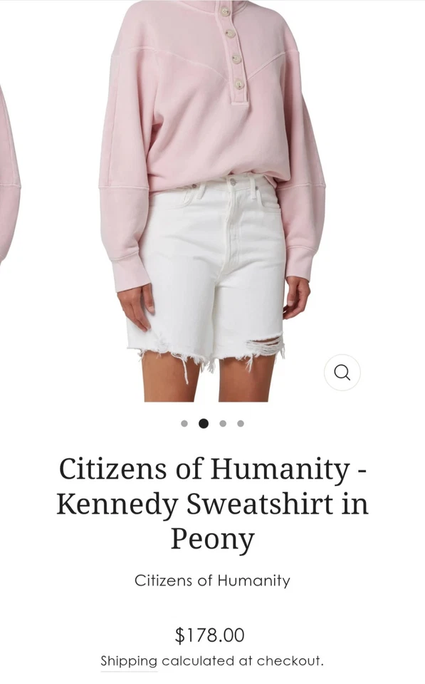 Sudadera Citizens Of Humanity Kennedy Para Mujer M Calce Suelto Algodón Rosa Peonía Foto 4 de 4