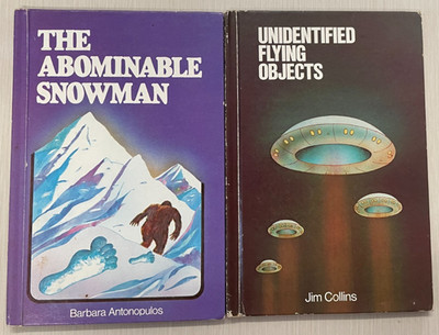 The Abominable Snowman & Unidentified Flying Objects Hardcover Books 1977