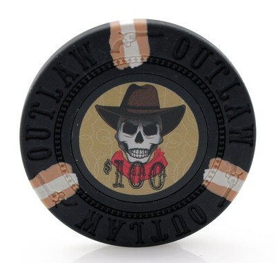 Outlaw Clay Poker Chips in 13g - Pack of 50 (Choose Colors) (Black)