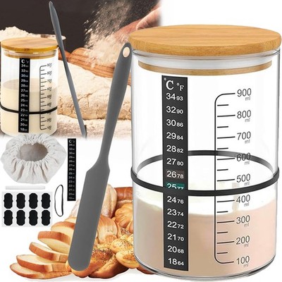 8 Teiliges Sauerteig Starter Set Sourdough Starter Kit mit Deckel Sauerteigglas