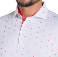 Puma Pique Botanic Golf Polo PEACEFUL BLUE-PEACH FROST Sz Xlarge