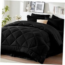 Comforter Set Black - Bed in a Bag Size 6 Pieces, All Twin Black - Diamond