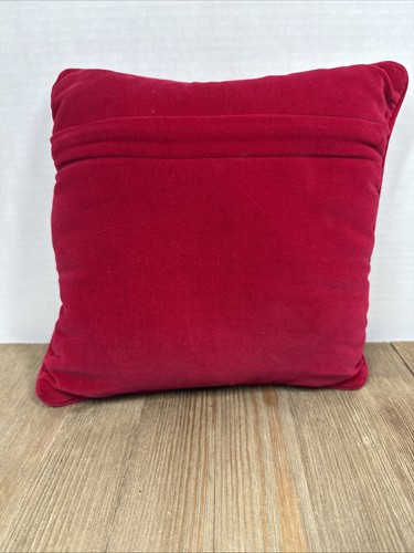 Almohada de Navidad Needlepoint Santa 9x9 Terciopelo Respaldo Pequeño Cojín Defecto - Imagen 8 de 11
